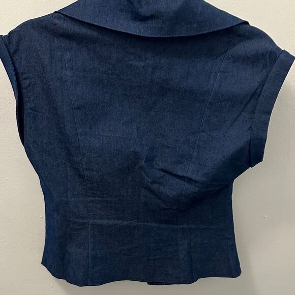 Denim Button Down Shirt - Navy - Picture 3 of 4